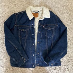Fur lined denim jacket